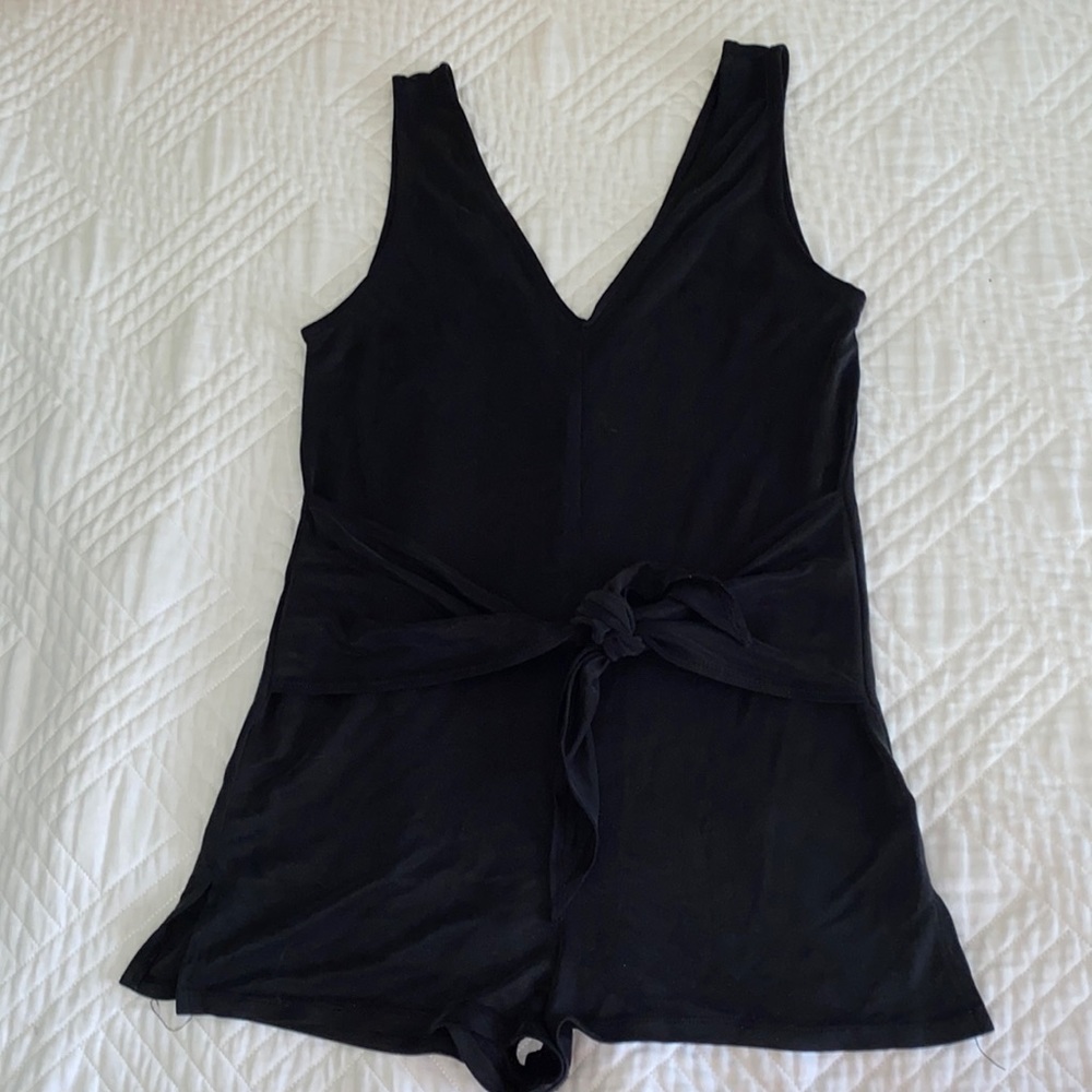 Kendall & Kylie Black Playsuit Romper with Tie